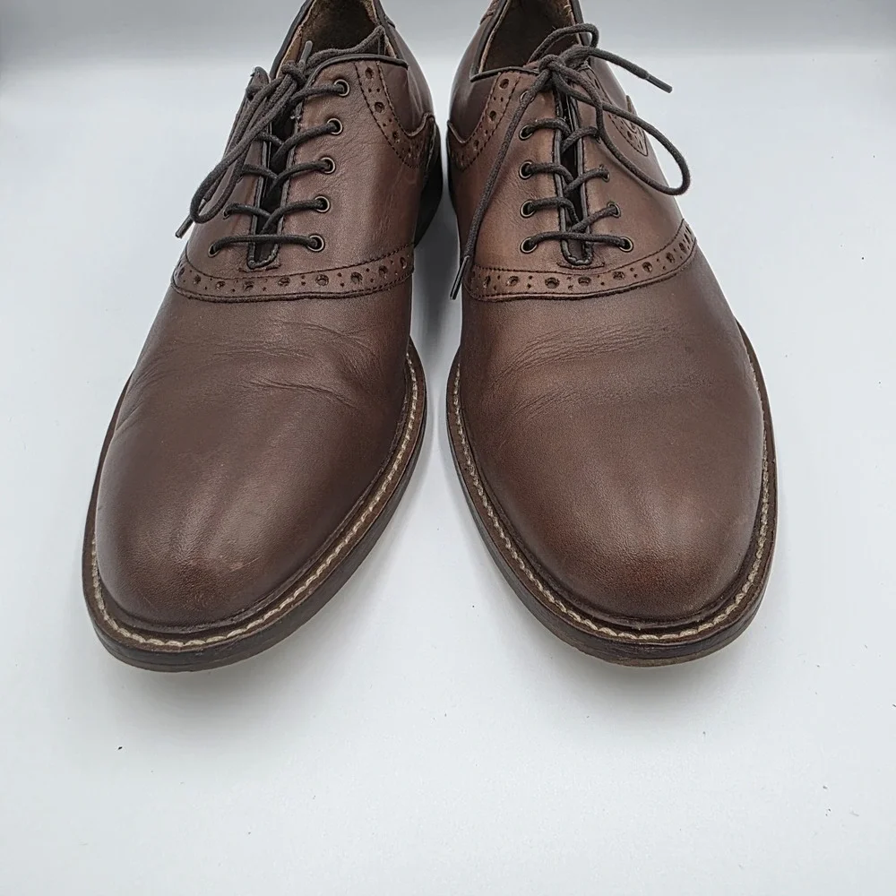 Aston Grey‎ Collection Tokyo Mens Brown Leather Oxford Classic Dress Shoes 11